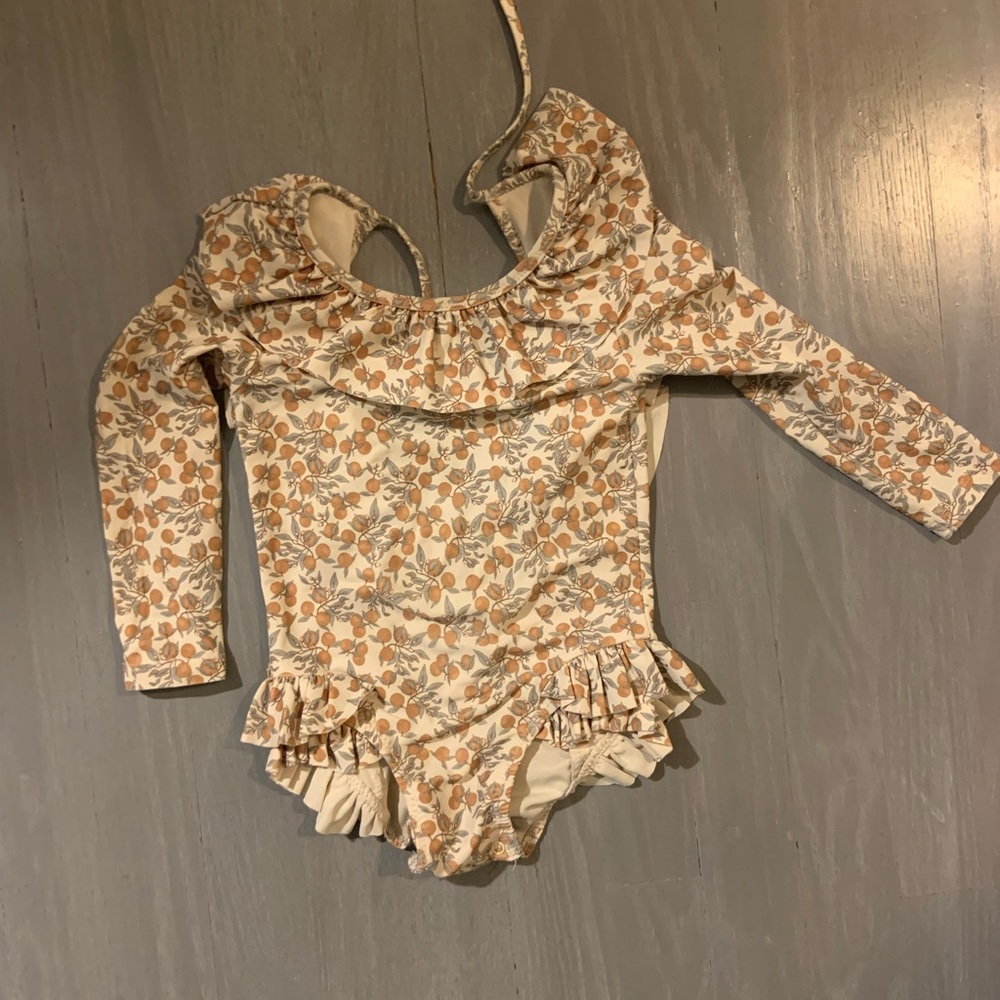 Konges Slojd Rashguard bathing suit 12-18M & sun hat